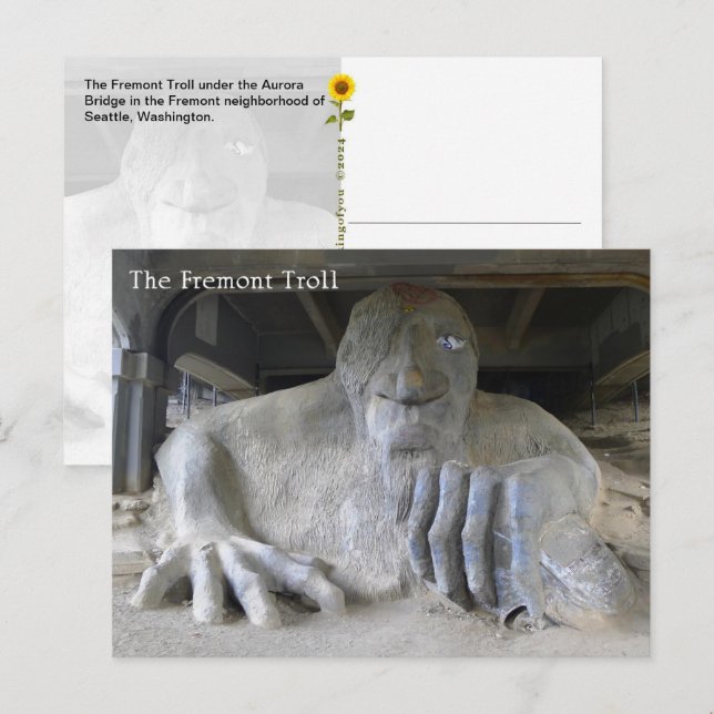 Troll de Fremont, Seattle, WA - carte postale (Devant / Derrière)