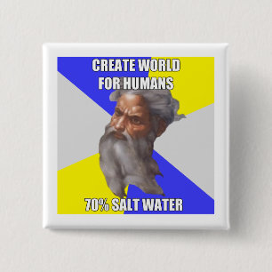 Troll God Saltwater 2 Inch Square Button