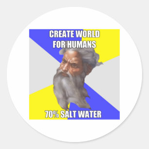Troll God Saltwater Classic Round Sticker