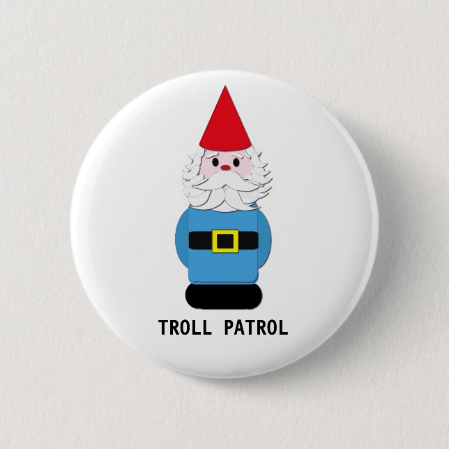 Troll Patrol Scandinavian Gnome 2 Inch Round Button (Front)