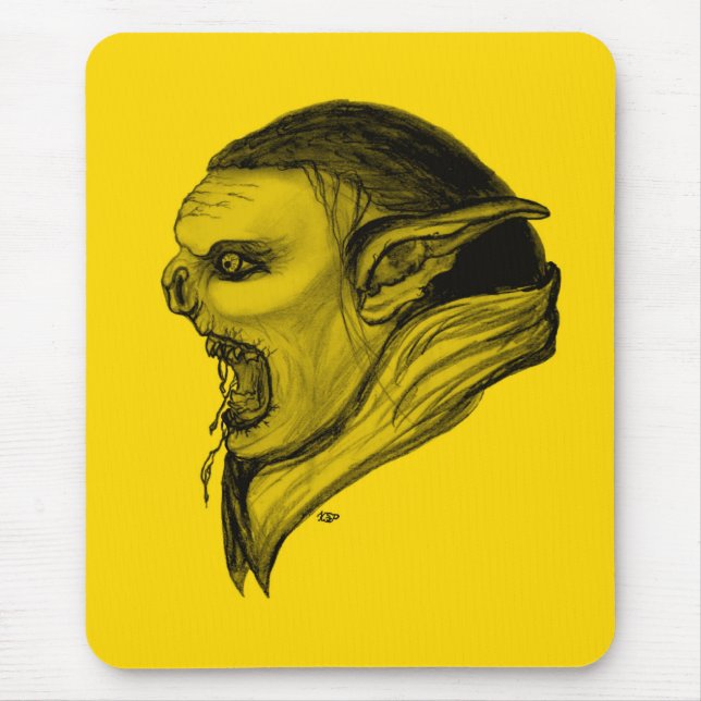 Troll schwarz gelb design mouse pad (Front)