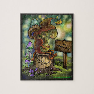 Troll Stump "No Humans" Jigsaw Puzzle