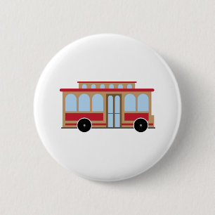 Trolley Car 2 Inch Round Button
