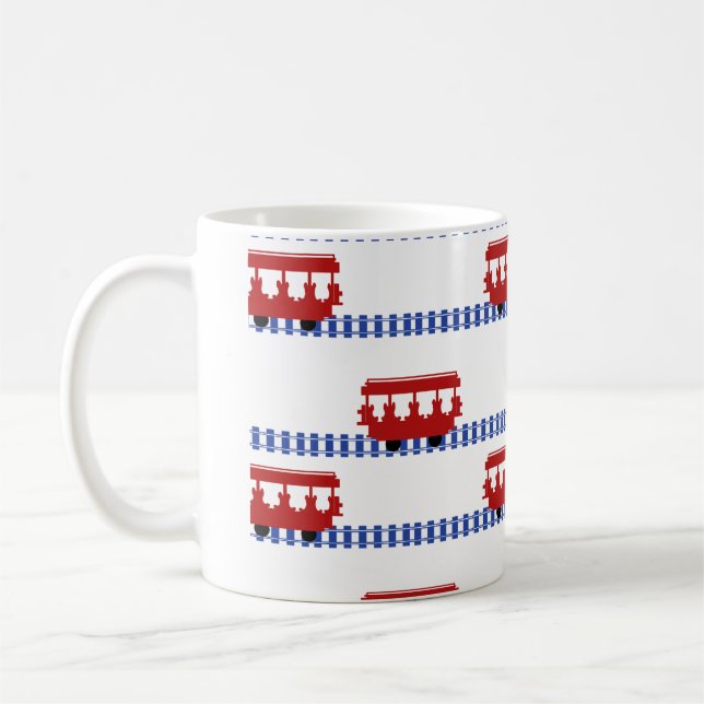 trolley cars coffee mug (Left)