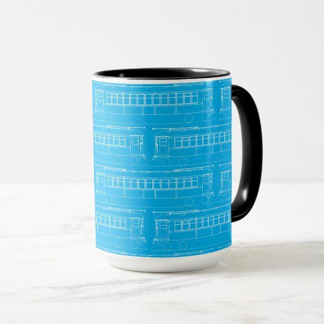 TROLLEY TRAIN STREETCAR white Mug (Front Right)