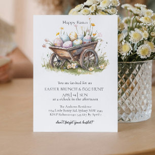 trolley with eggs egg and egg hunt Invitation