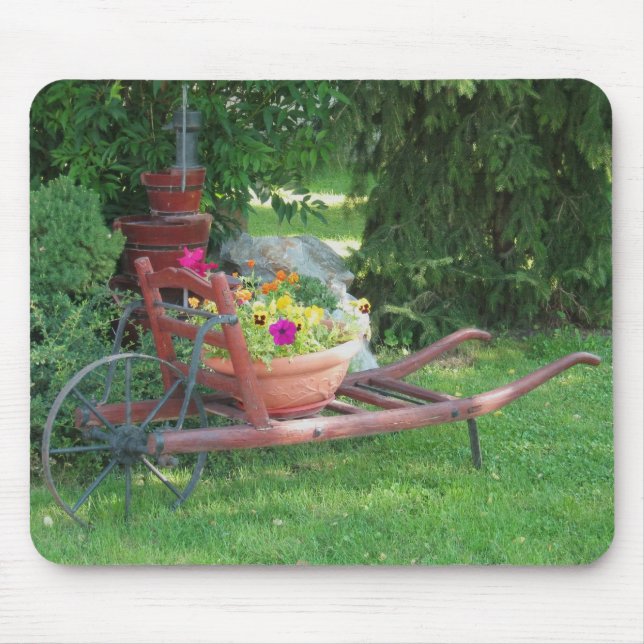 Trolley With Flowers Mouse Pad (Front)