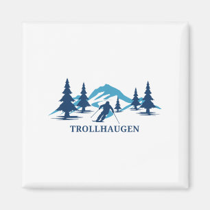 Trollhaugen Wisconsin Ski Resort Skiing Skier _1  Magnet