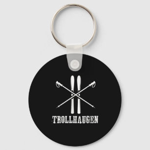 Trollhaugen Wisconsin Ski Skier Skiing Rustic Alpi Keychain