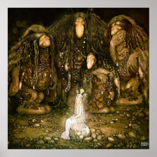 Trolls, 1915 by John Bauer Poster