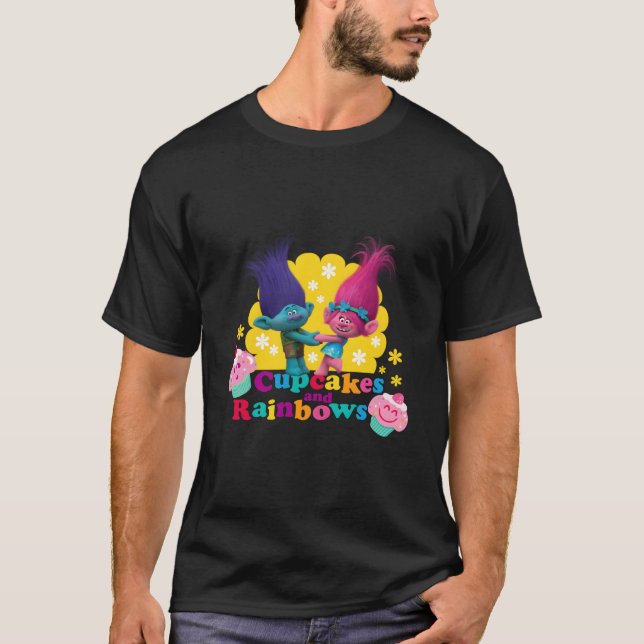 Trolls Branch And Poppy Cupcakes T-Shirt (Front)