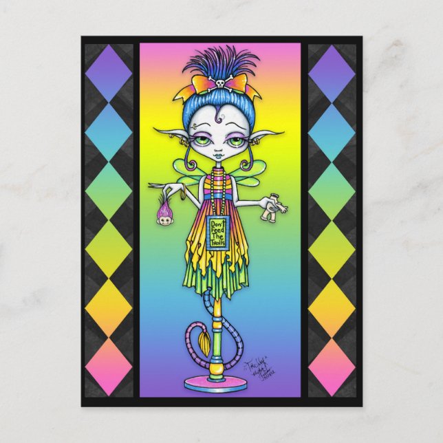 Trolly Pixie Stick Sideshow Freak Troll Postcard (Front)
