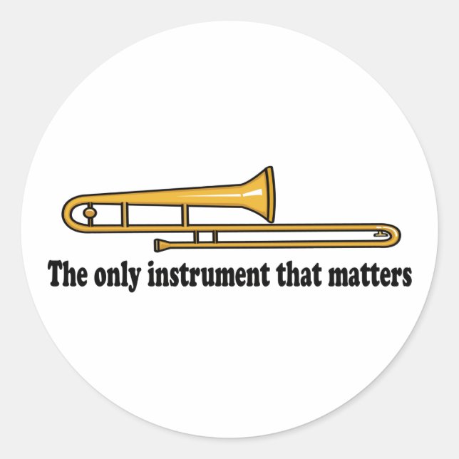 Trombone Attitude Classic Round Sticker (Front)