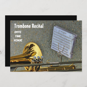 Trombone brass instrument Recital Invitation