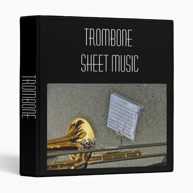 Trombone brass Sheet Music student folder Binder (Front/Spine)