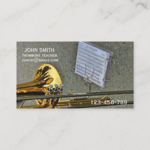 Trombone brass Teacher or tutor Business Card