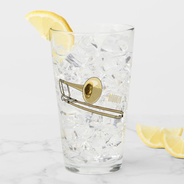 Trombone cartoon illustration glass (Front Ice)