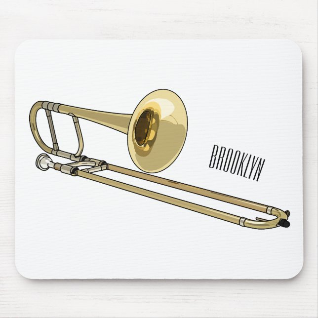 Trombone cartoon illustration mouse pad (Front)