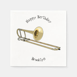 Trombone cartoon illustration napkin