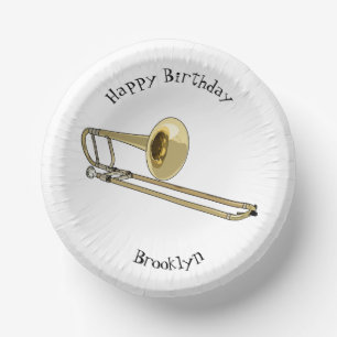 Trombone cartoon illustration paper plate