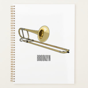 Trombone cartoon illustration planner