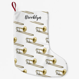 Trombone cartoon illustration small christmas stocking