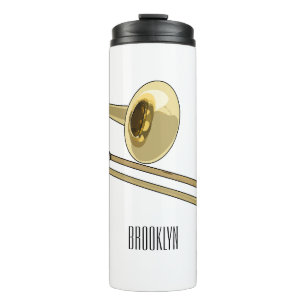 Trombone cartoon illustration thermal tumbler