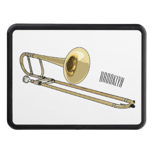 Trombone cartoon illustration trailer hitch cover