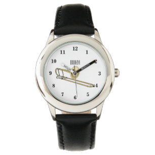 Trombone cartoon illustration watch