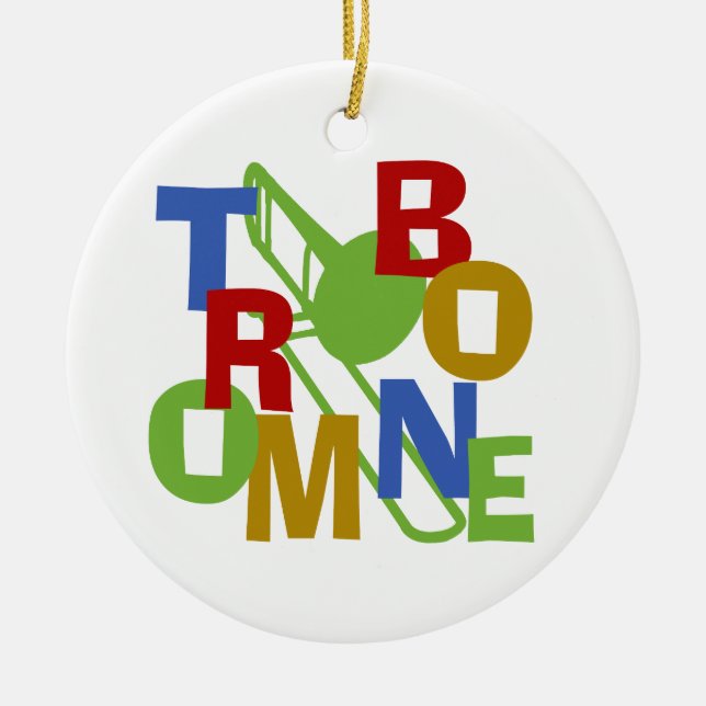 TROMBONE CERAMIC ORNAMENT (Front)