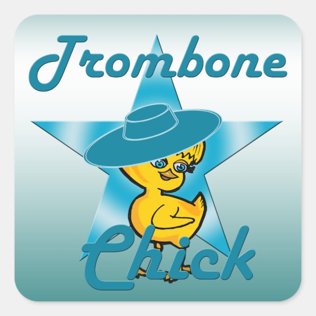Trombone Chick #7 Square Sticker (Front)