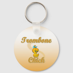 Trombone Chick Keychain