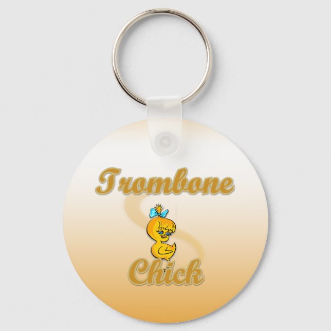 Trombone Chick Keychain (Front)