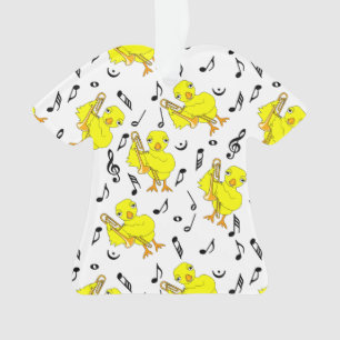 Trombone Chick Music Notes Ornament