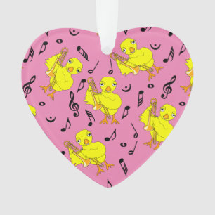 Trombone Chick Music Notes Ornament