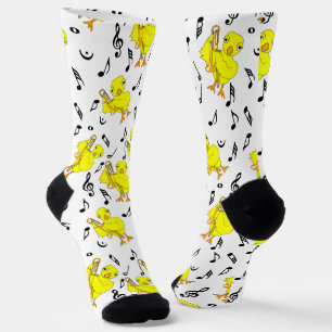Trombone Chick Music Notes Socks