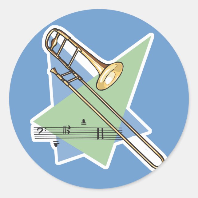 trombone classic round sticker (Front)