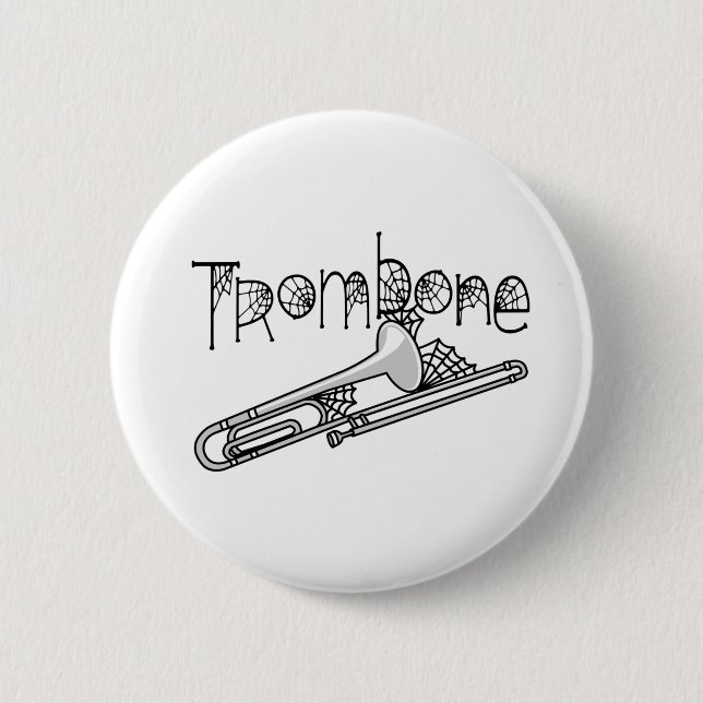 Trombone Cobwebs 2 Inch Round Button (Front)
