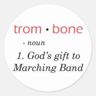 Trombone - Definition Classic Round Sticker