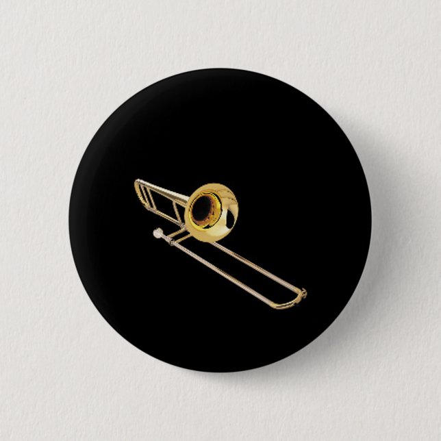 "Trombone" design gifts and products 2 Inch Round Button (Front)