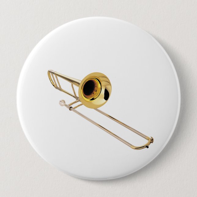 "Trombone" design gifts and products 4 Inch Round Button (Front)