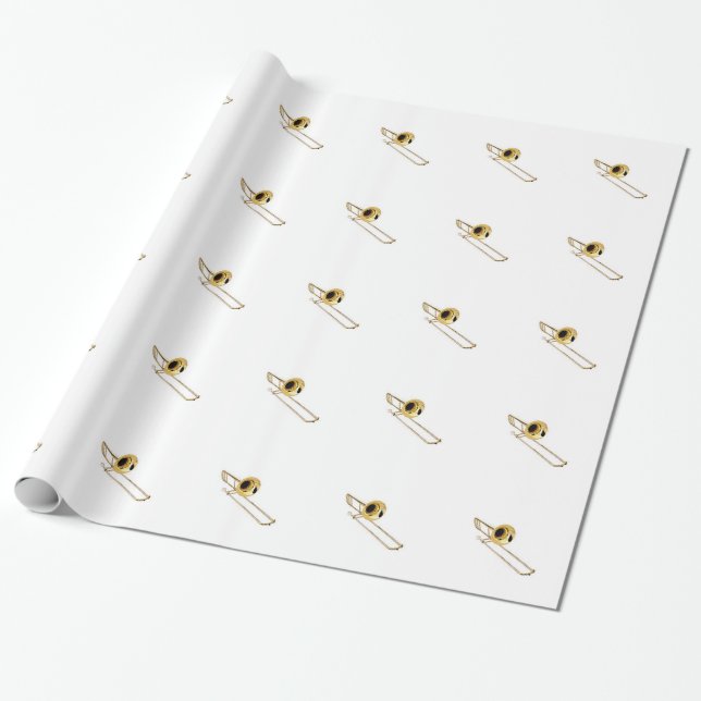 "Trombone" design gifts and products Wrapping Paper (Unrolled)