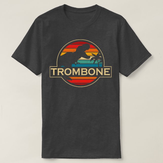 Trombone Dinosaur T-Shirt (Design Front)