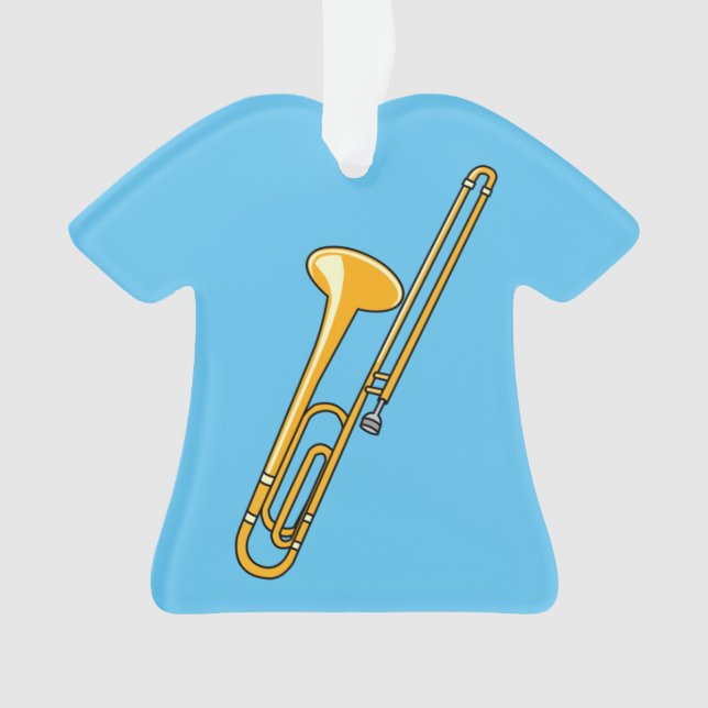 Trombone Drawing Ornament (Front)