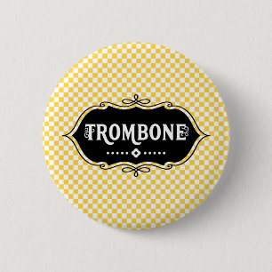 Trombone Emblem 2 Inch Round Button