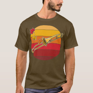 Trombone Fall Trombonist Autumn Thanksgiving Brass T-Shirt