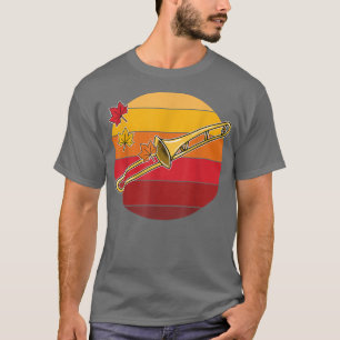 Trombone Fall Trombonist Autumn Thanksgiving Brass T-Shirt