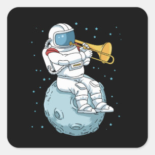 Trombone Gift Jazz Music Marching Band Trombone Square Sticker