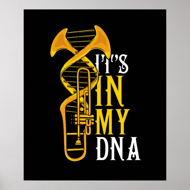 Trombone Gift Men Jazz Music Marching Band Poster (Front)
