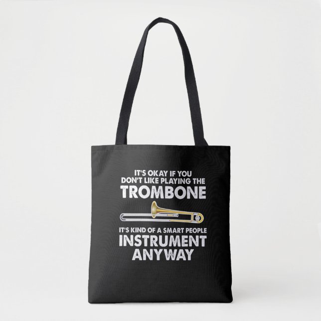 Trombone Gift - smart people Instrument Orchestra Tote Bag (Front)
